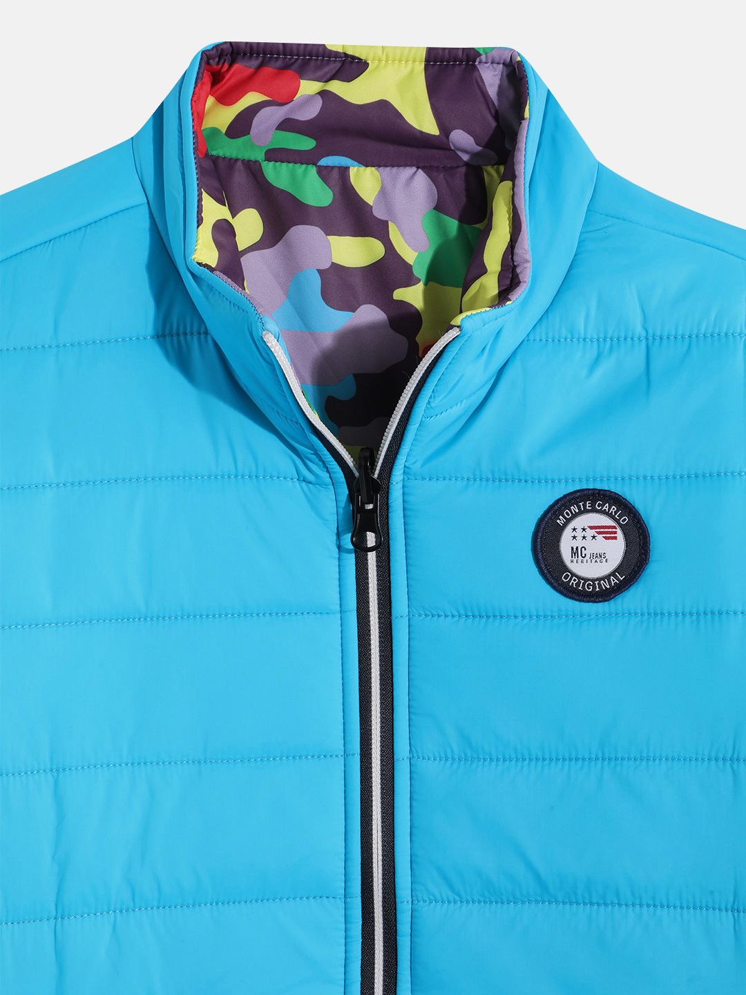 Monte Carlo Boys Camouflage & Colourblocked Reversible Padded Jacket