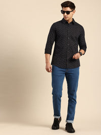 Being Human Slim Fit Geometric Printed Pure Cotton Casual Shirt