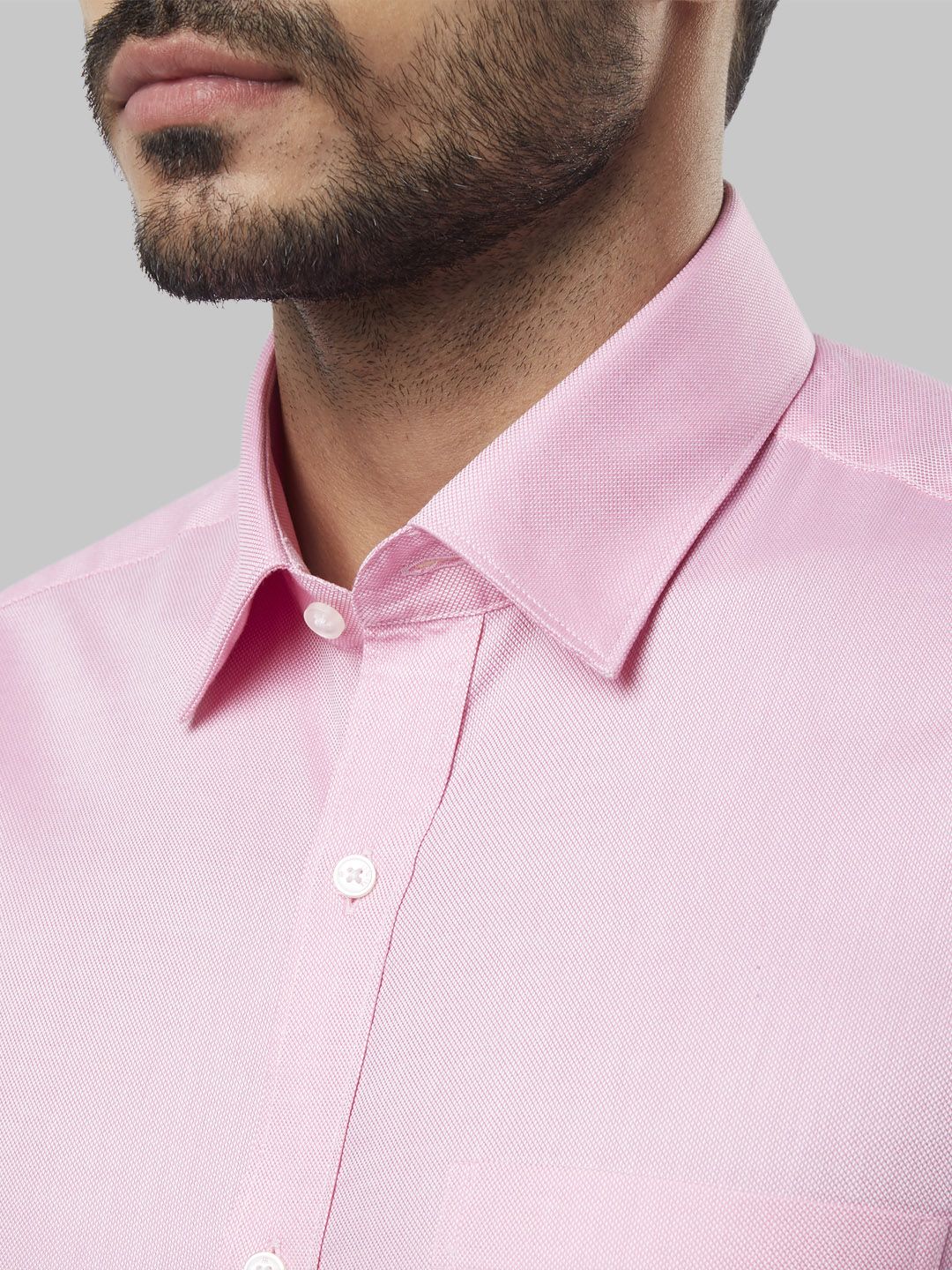 Raymond Men Pink Regular Fit Self Design Formal Shirt