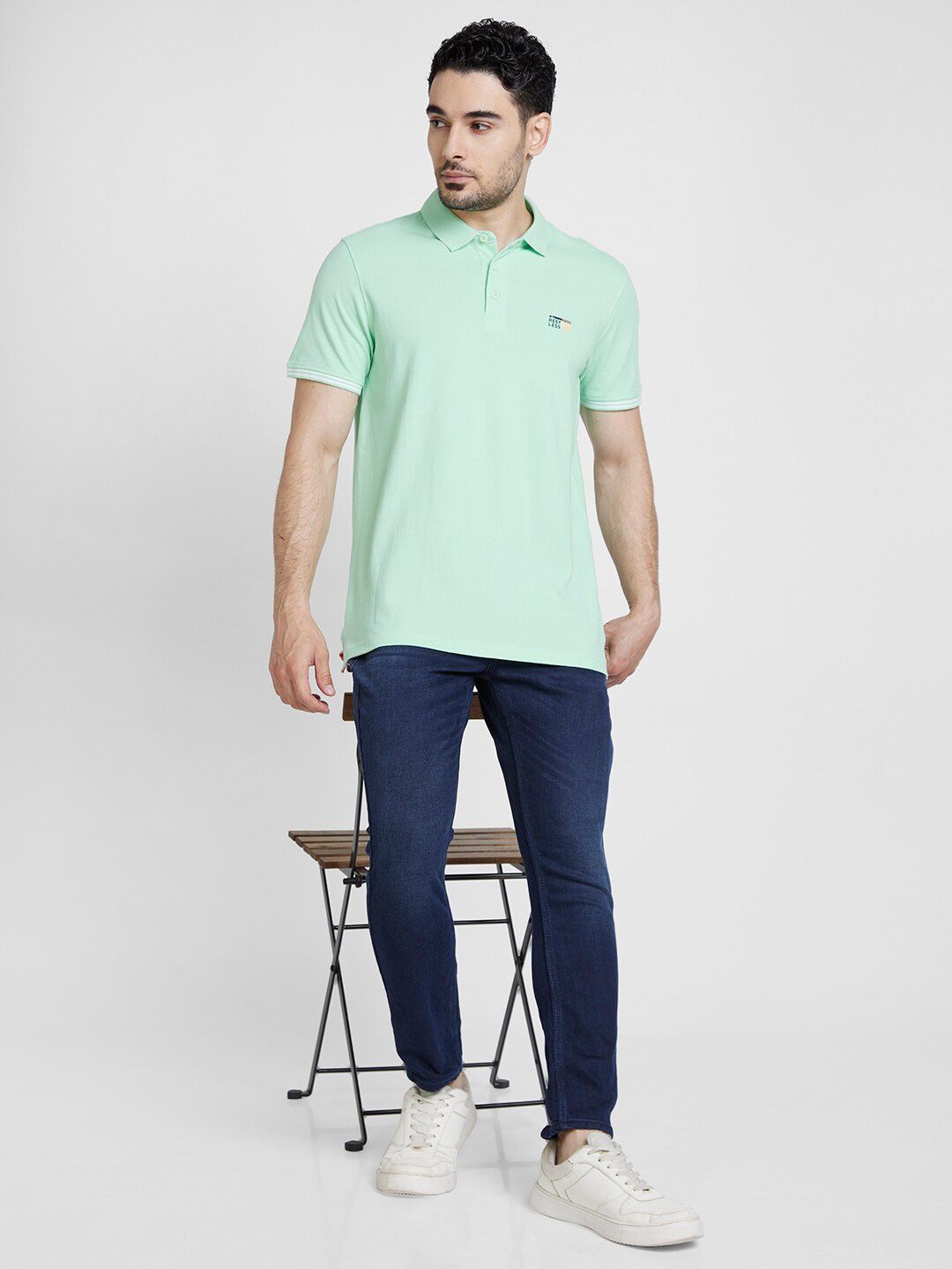 SPYKAR Polo Collar Cotton Slim Fit T-shirt