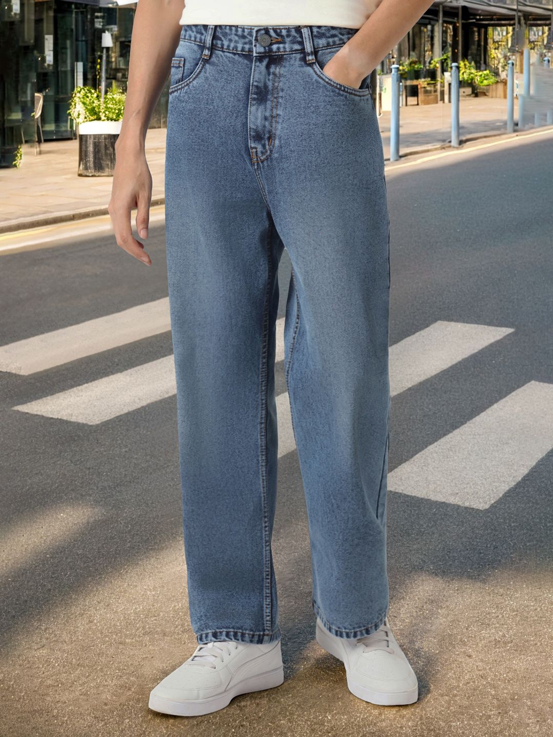 Urbano Fashion Men Non Stretchable Loose Baggy Fit Washed Jeans