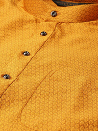 SOJANYA Men Mustard Yellow Woven Design Straight Kurta