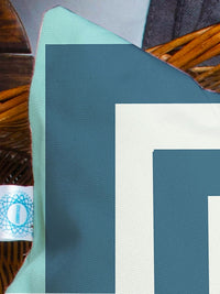 STITCHNEST Blue & Beige Set of 2 Geometric Rectangle Cushion Covers