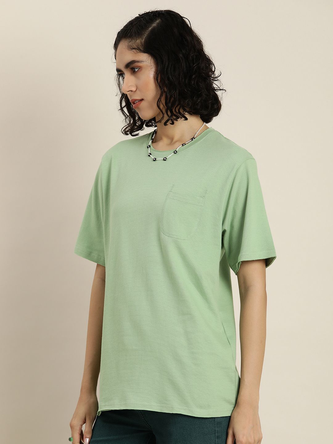 DILLINGER Womens Honeycomb Structure Oversized T-shirt