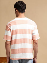 Eszett Men Child Hell Tshirt Striped Cotton Leher Bulat Kemeja-T Fit Oversized