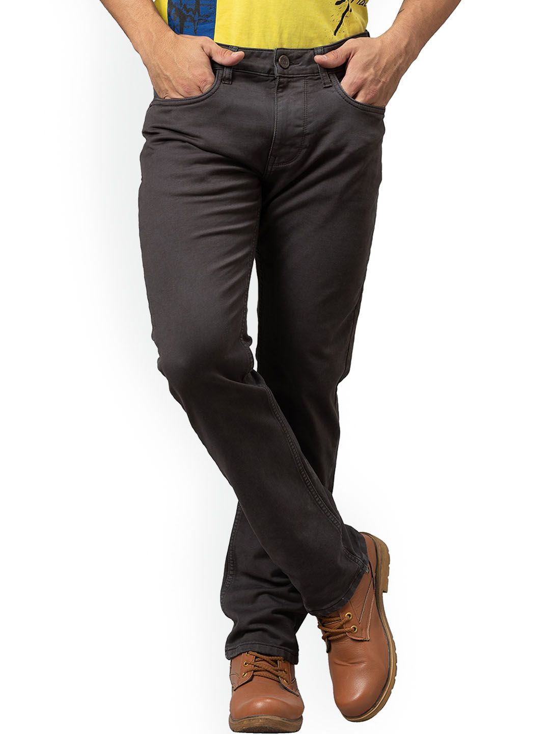 Being Human Men Charcoal Slim Fit Low Distress Jeans