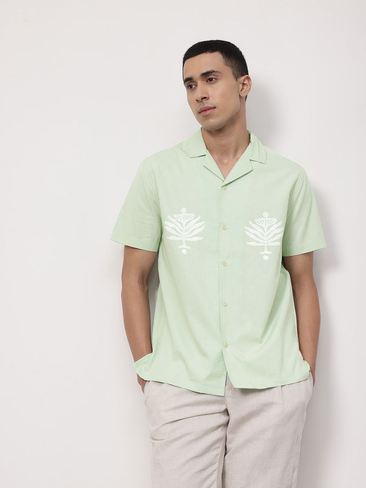 ether Artisan Pure Cotton Hand Block Printed Relaxed Fit Casual Shirt
