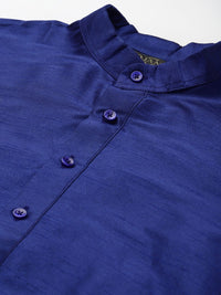 SOJANYA Men Blue Kurta with Churidar & Nehru Jacket