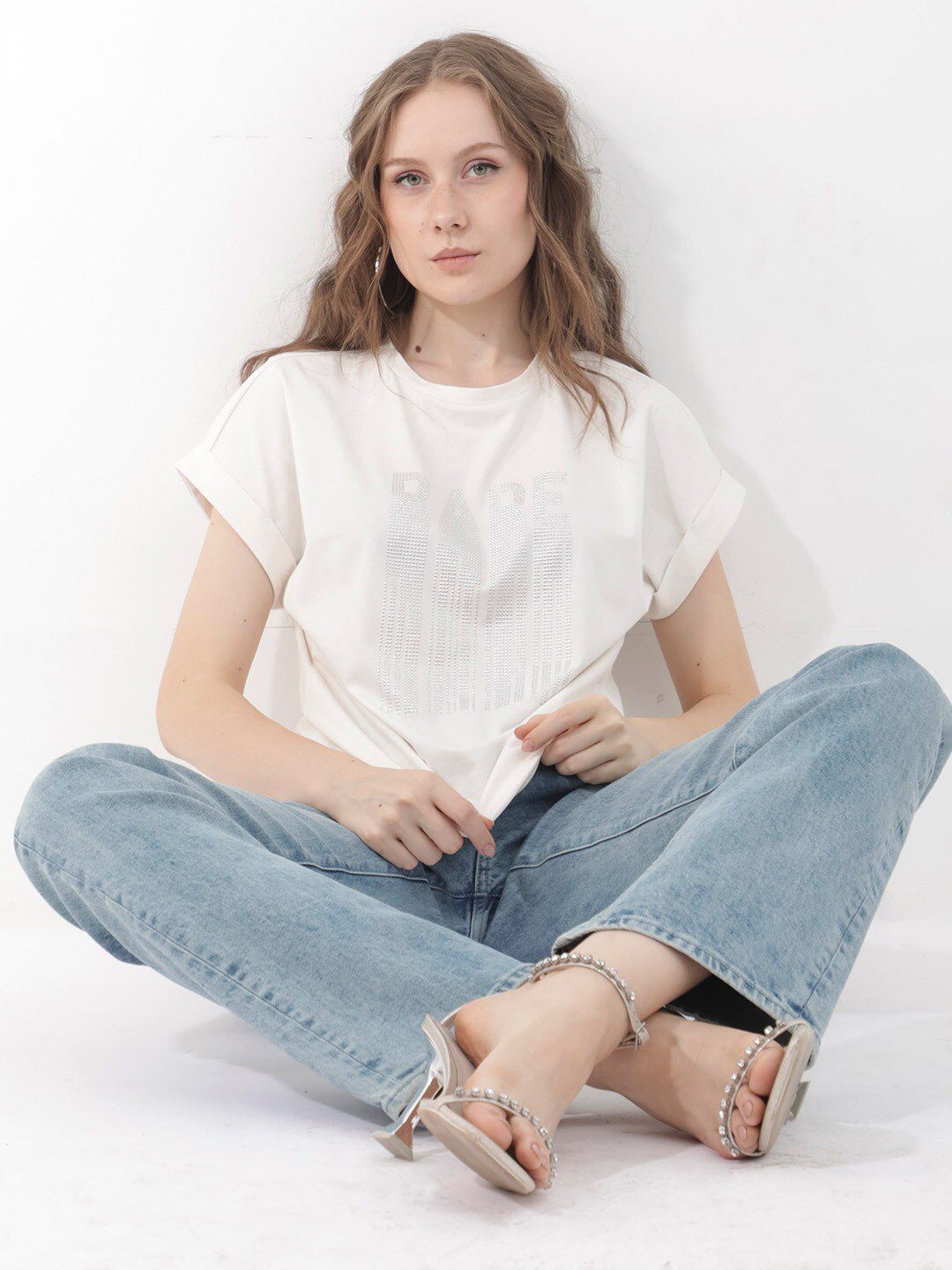RAREISM Women Extended Sleeves Pockets T-shirt