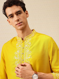 House of Pataudi Floral Embroidered Sequinned Detail Jashn Kurta