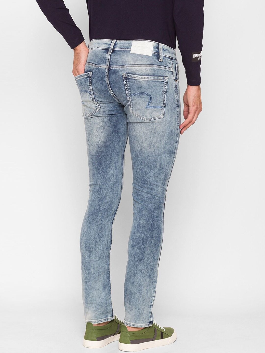 SPYKAR Men Blue Slim Fit Low-Rise Mildly Distressed Heavy Fade Jeans