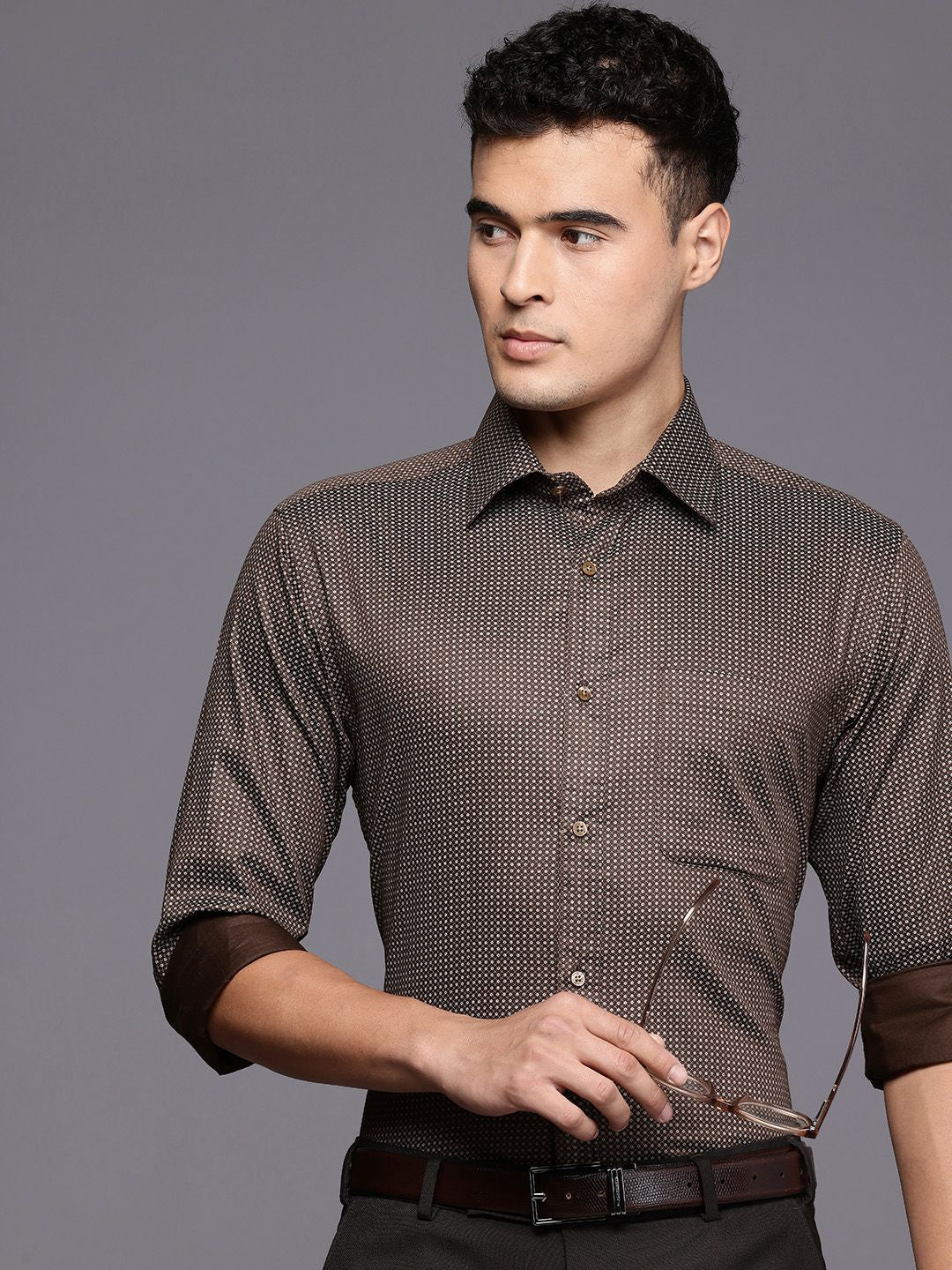 Raymond Pure Cotton Slim Fit Floral Printed Formal Shirt