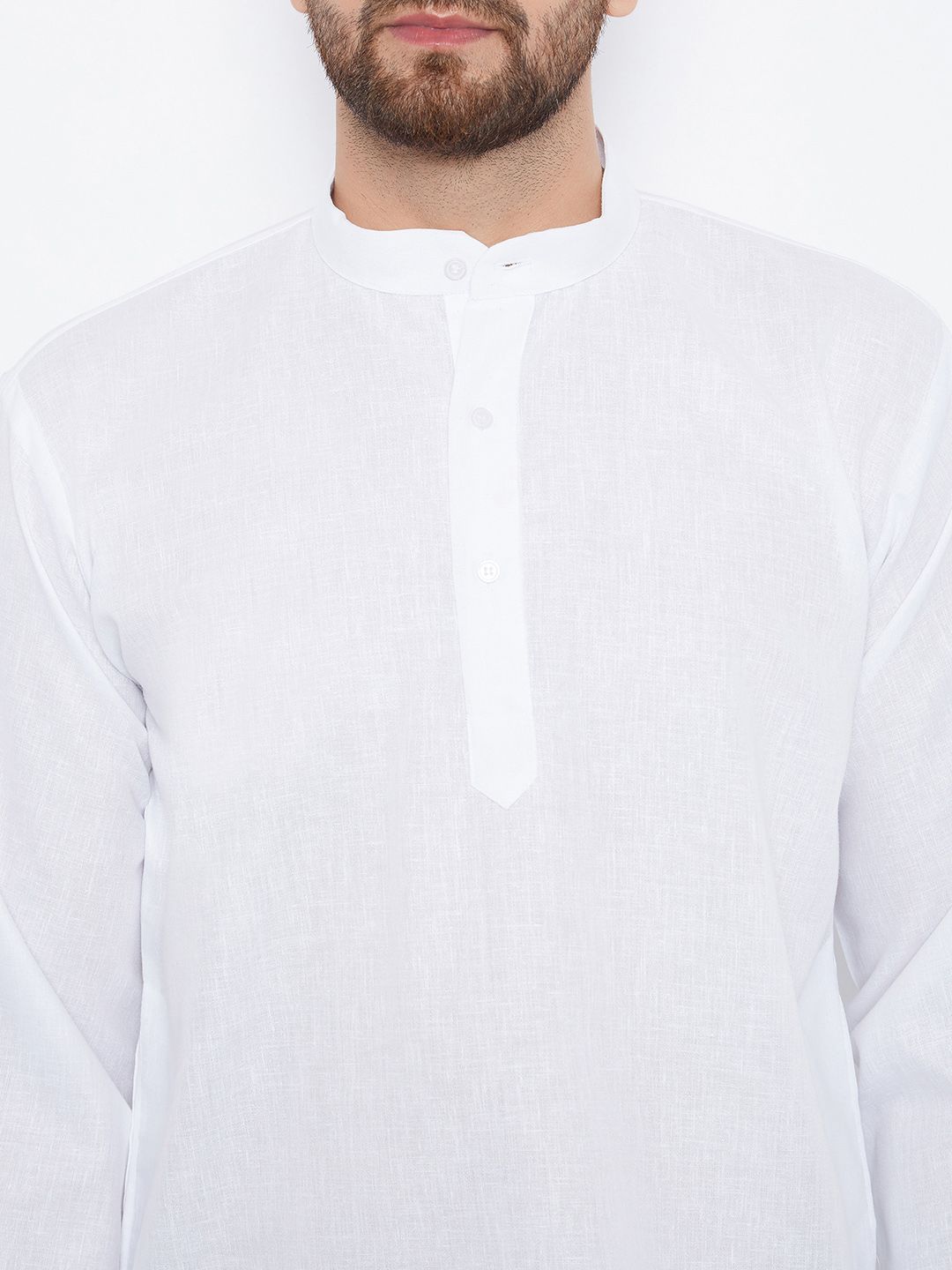 SOJANYA Men White Solid Straight Kurta