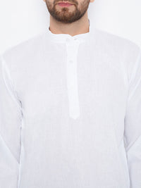 SOJANYA Men White Solid Straight Kurta