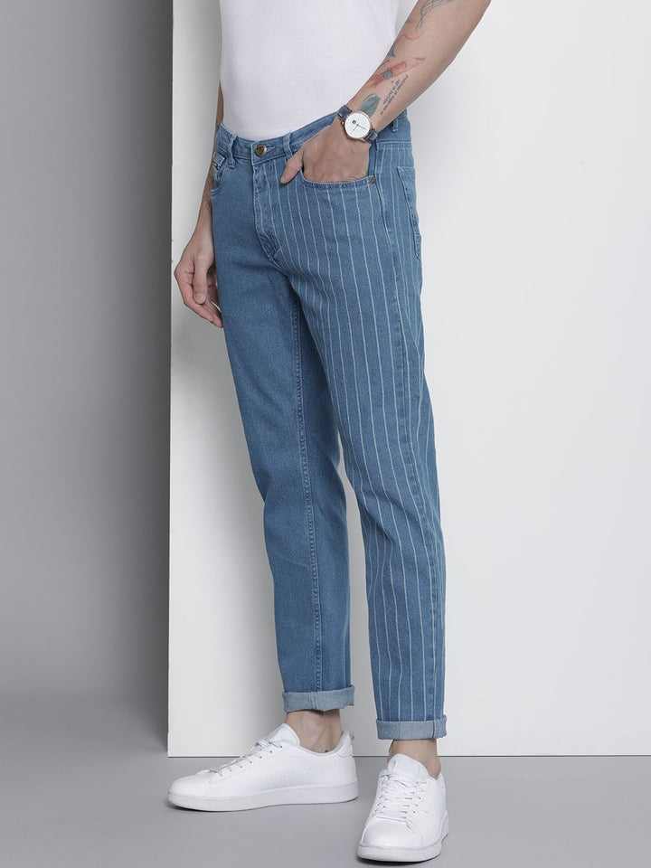 Garage Co Indian Lelaki Lurus Fit Printed Regangan Seluar Jeans
