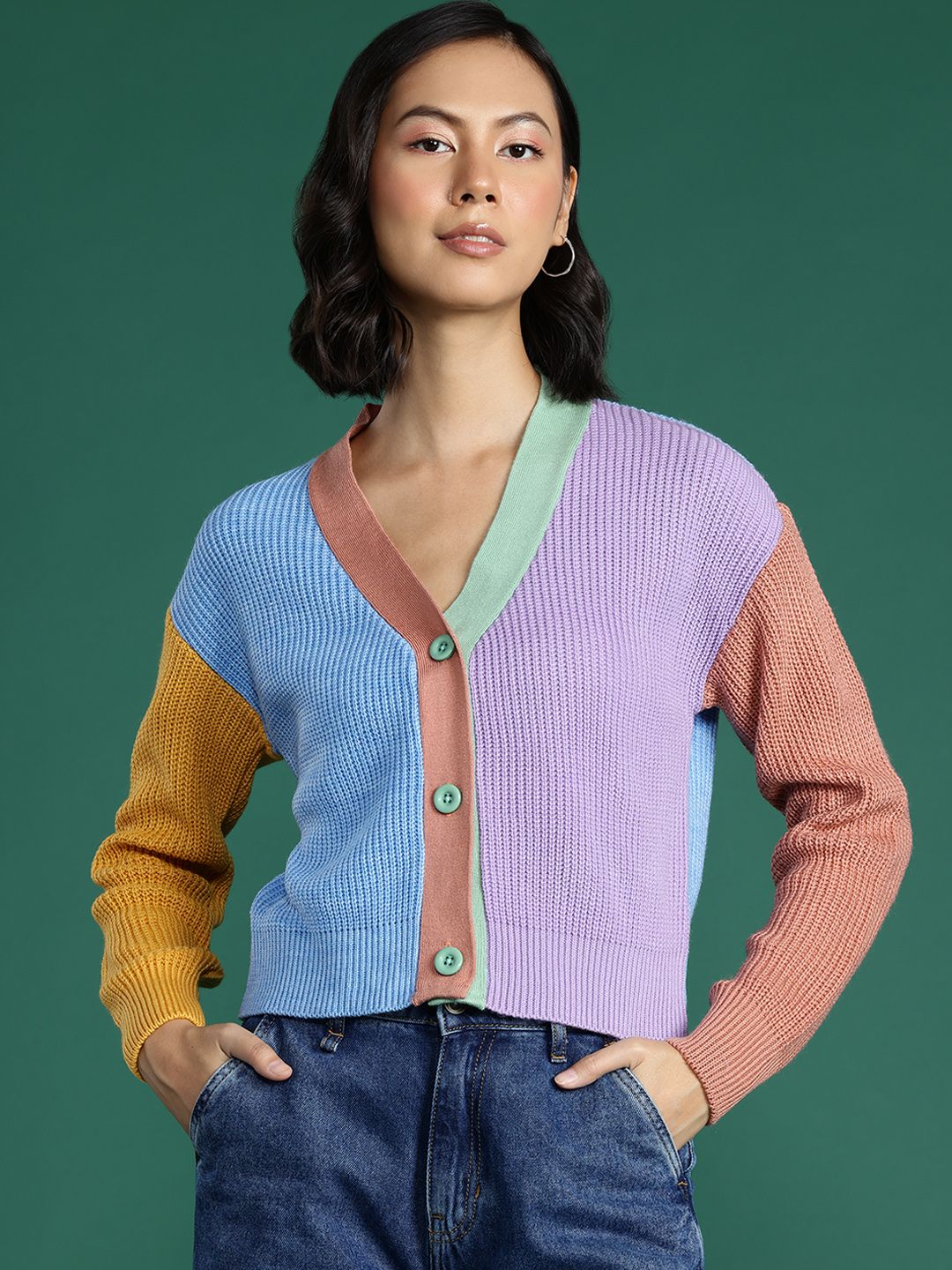 DressBerry Colourblocked Cardigan
