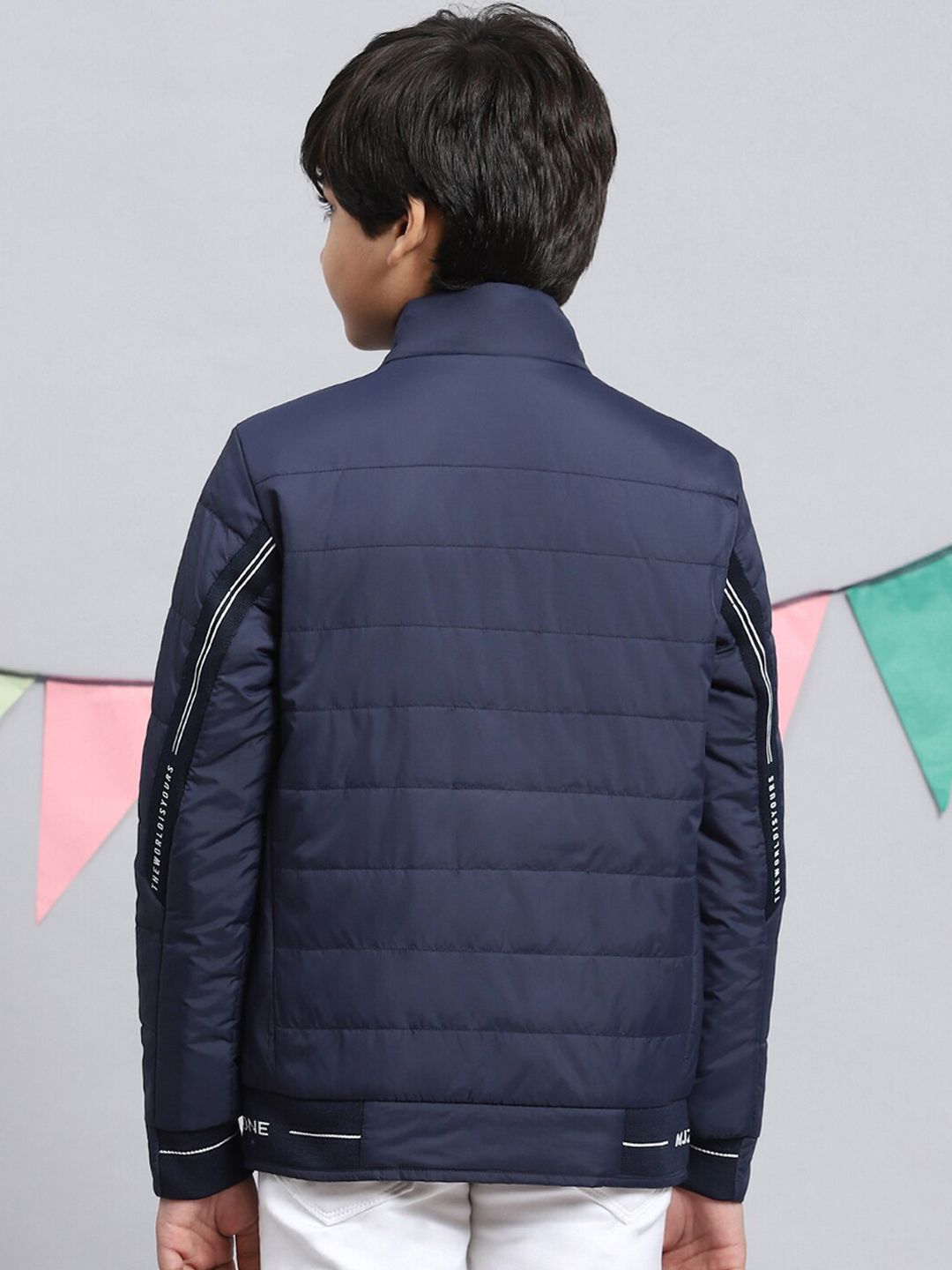 Monte Carlo Boys Striped Lightweight Padded Jacket With Zip Detail