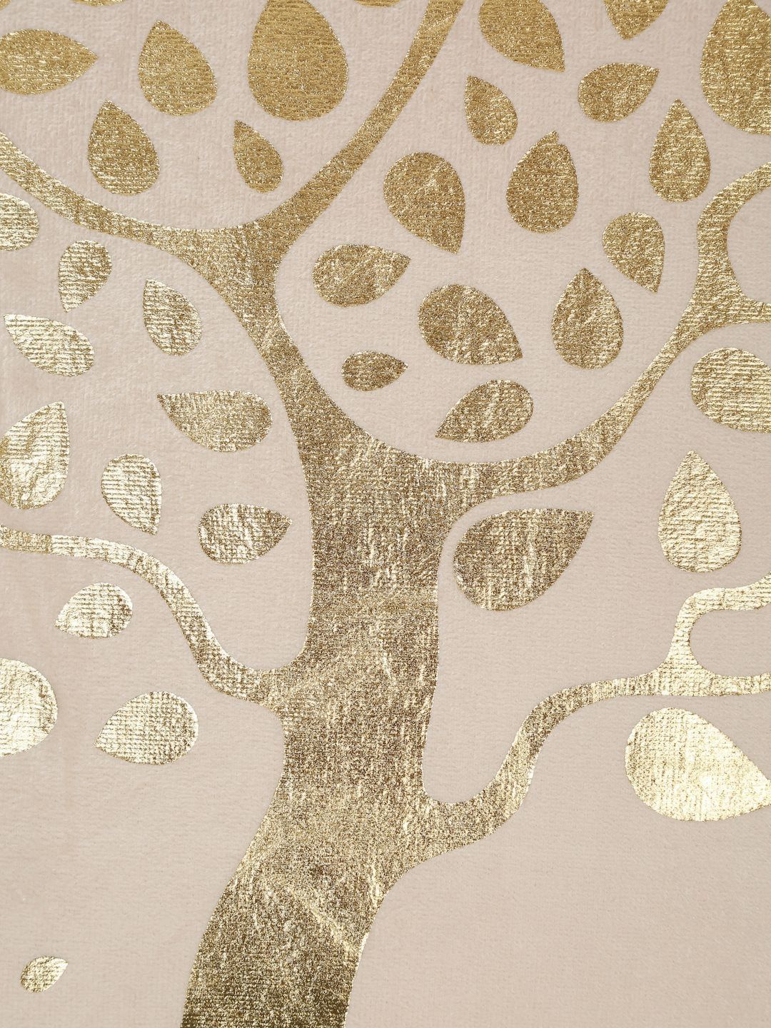 HOSTA HOMES Cream-Coloured & Gold-Toned Set of 2 Velvet Square Cushion Covers