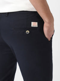 Urbano Fashion Men Navy Blue Slim Fit Solid Chinos