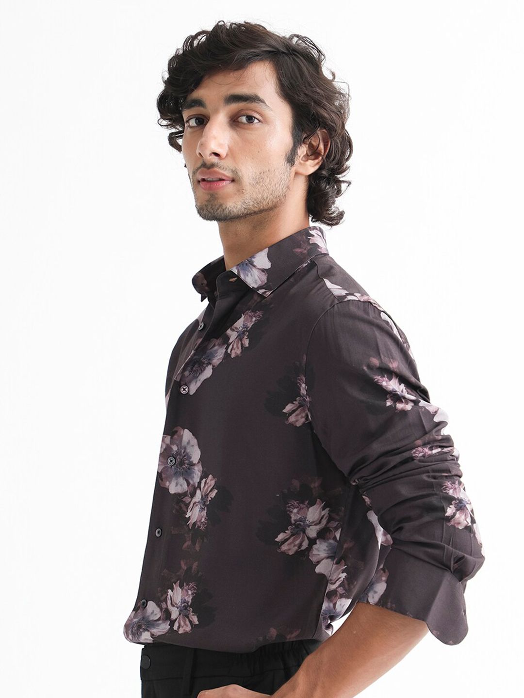 RARE RABBIT Men Muds Regular Fit Floral Printed Cotton Shirt