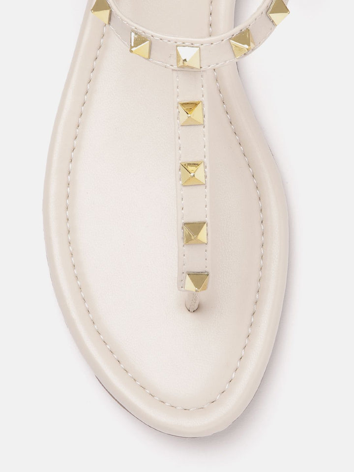 Lino Perros Women Studded T-Strap Flats