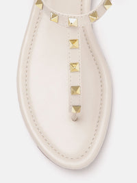 Lino Perros Women Studded T-Strap Flats