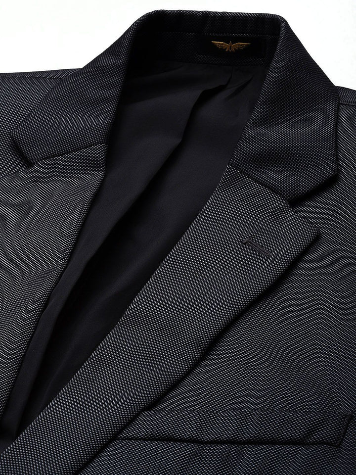 Park Avenue Self Design Textured Blazer With Trouser Party Suits