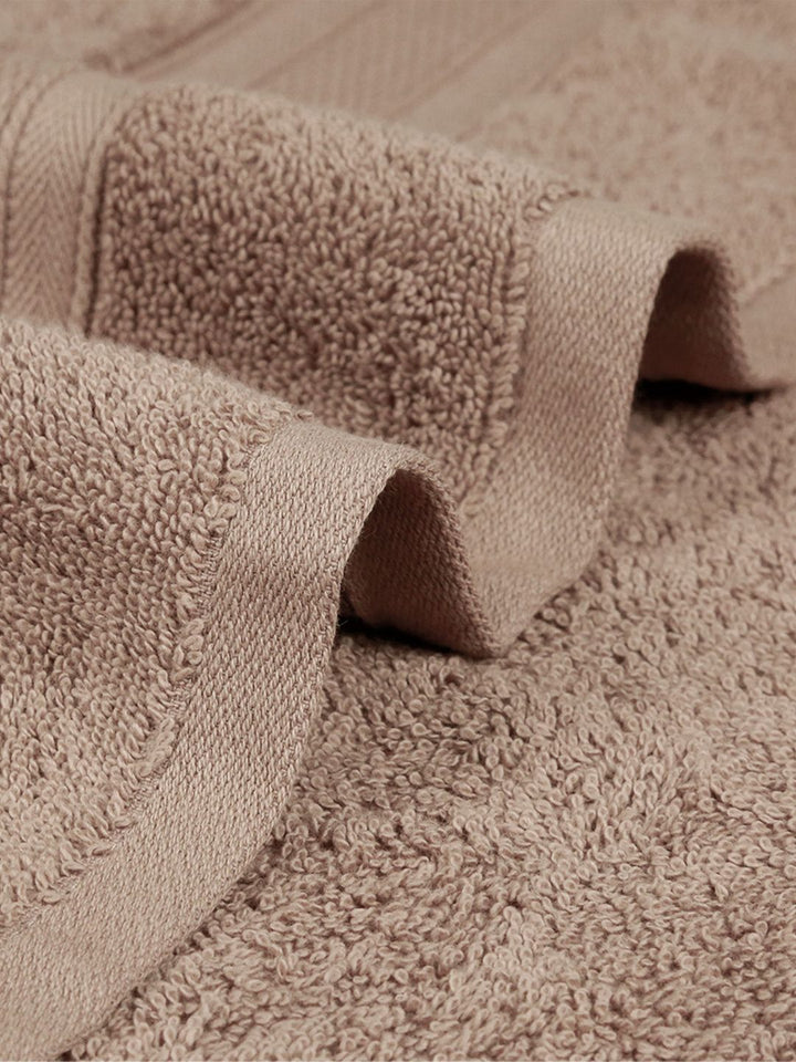 MYTRIDENT Brown 2 Pieces Cotton 500 GSM Bath Towel