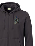 ADRO Men Printed Hooded Zip-Up Sweatshirt