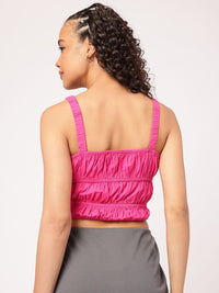 DressBerry Cut-Out Crush Smocked Crop Top