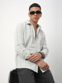 VASTRADO Men Classic Spread Collar Multi Striped Slim Fit Casual Shirt