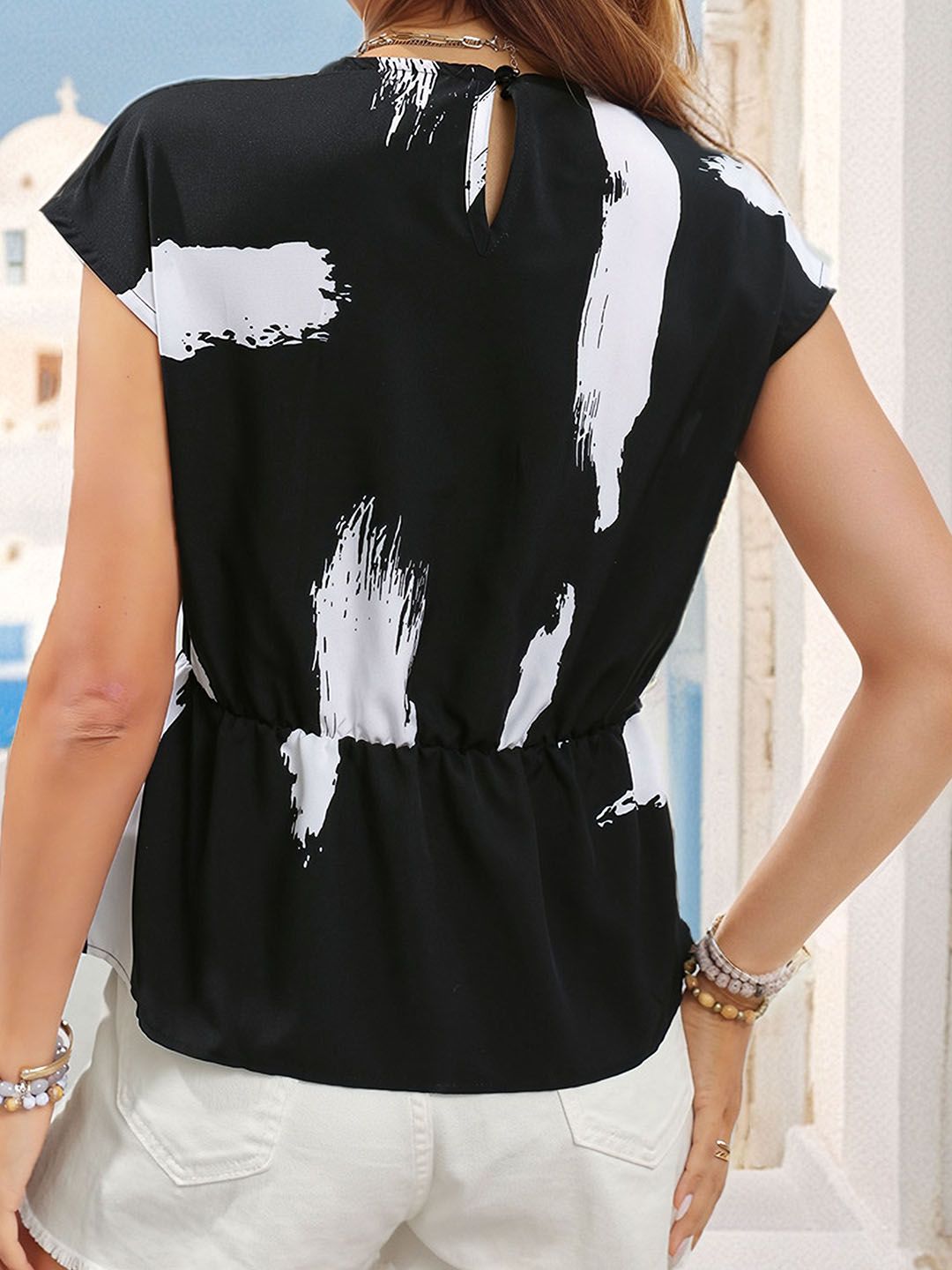 DressBerry Print Extended Sleeves Top