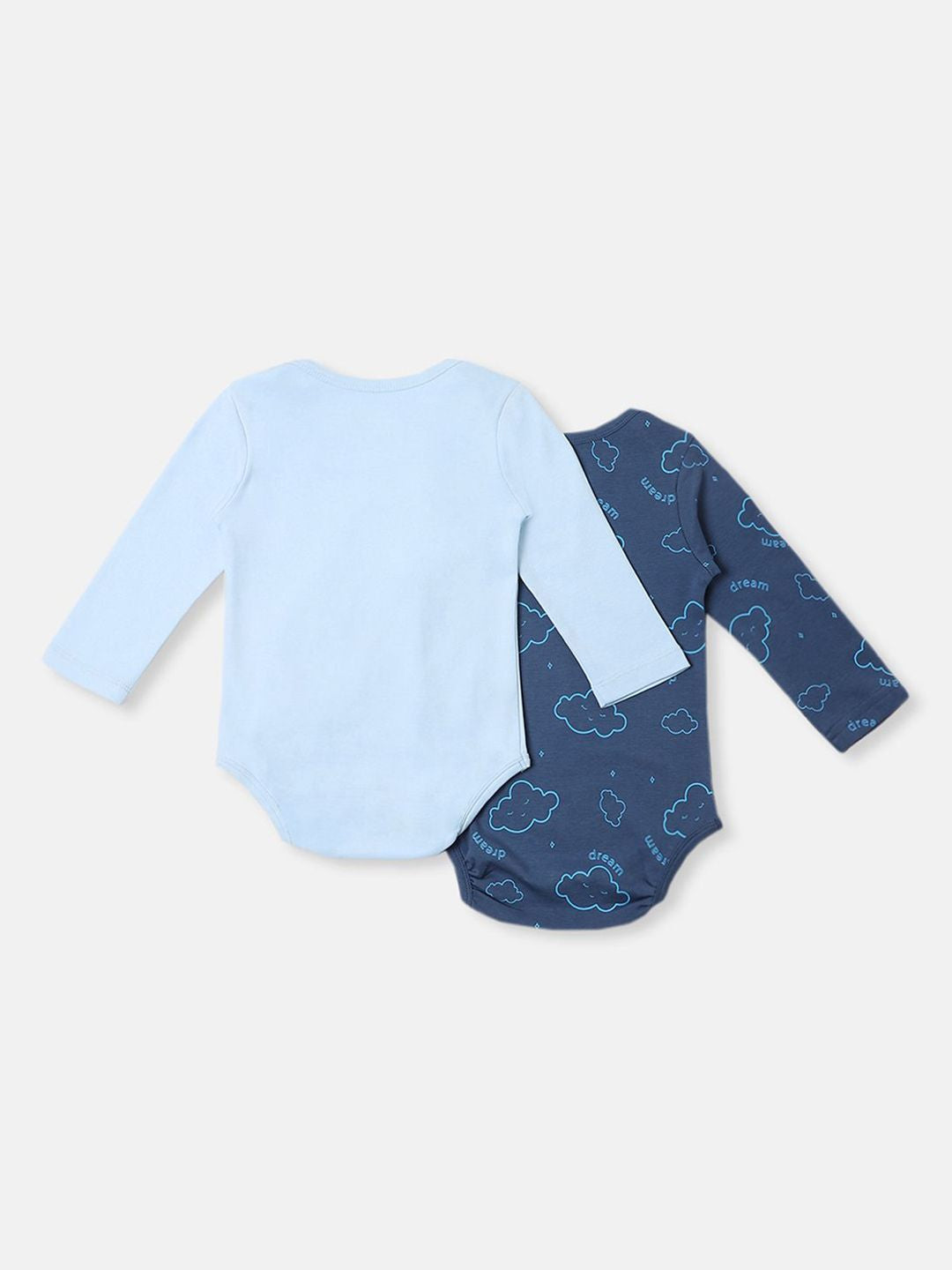 Nautinati's Infants' Cotton Interlock Boys Pack Of 2 Cloud Print Onesie
