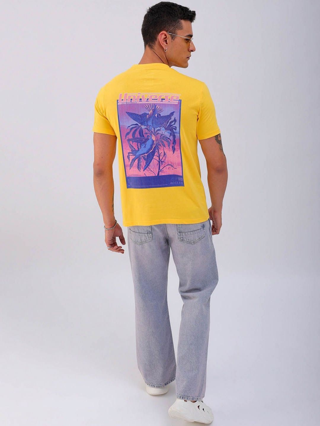 The Indian Garage Co Men Graphic Printed Round Neck Cotton Slim Fit T-shirt