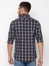SPYKAR Men Black Slim Fit Tartan Checks Casual Shirt