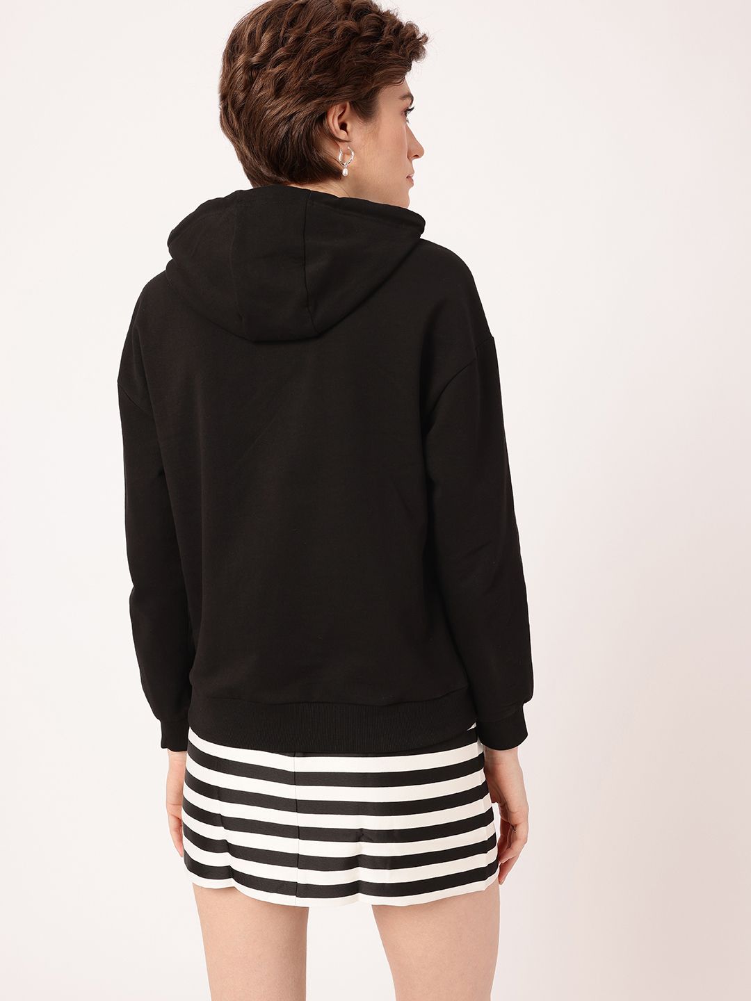 DressBerry Studded Hooded Cotton Terry Relaxed Fit Sweatshirt