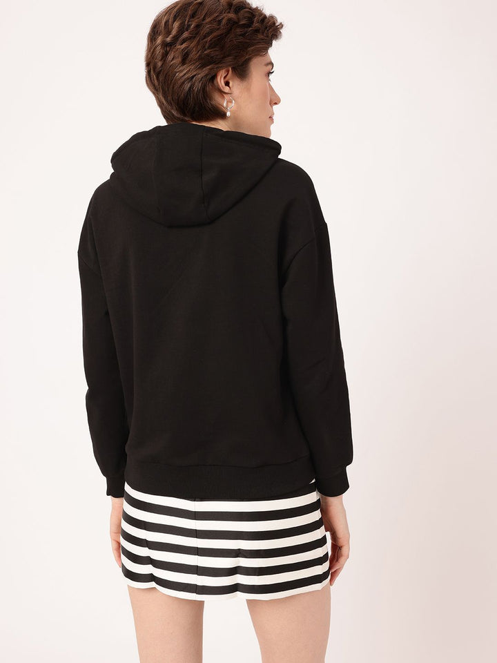 DressBerry Studded Hooded Cotton Terry Relaxed Fit Sweatshirt