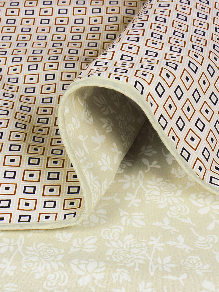 Story@home Beige & Grey Floral AC Room 150 GSM Double Bed Dohar