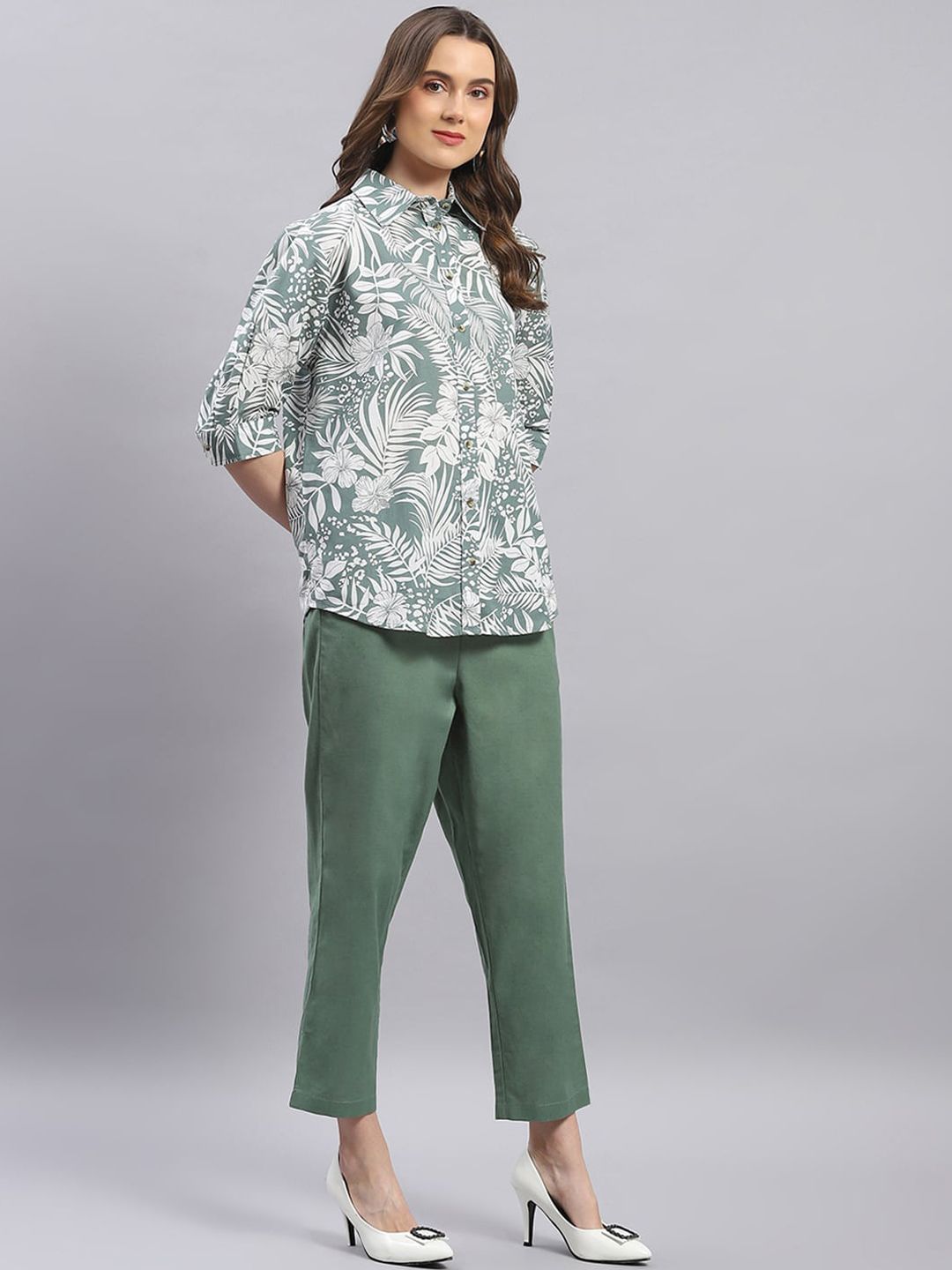 Monte Carlo Printed Pure Cotton Shirt With Trousers