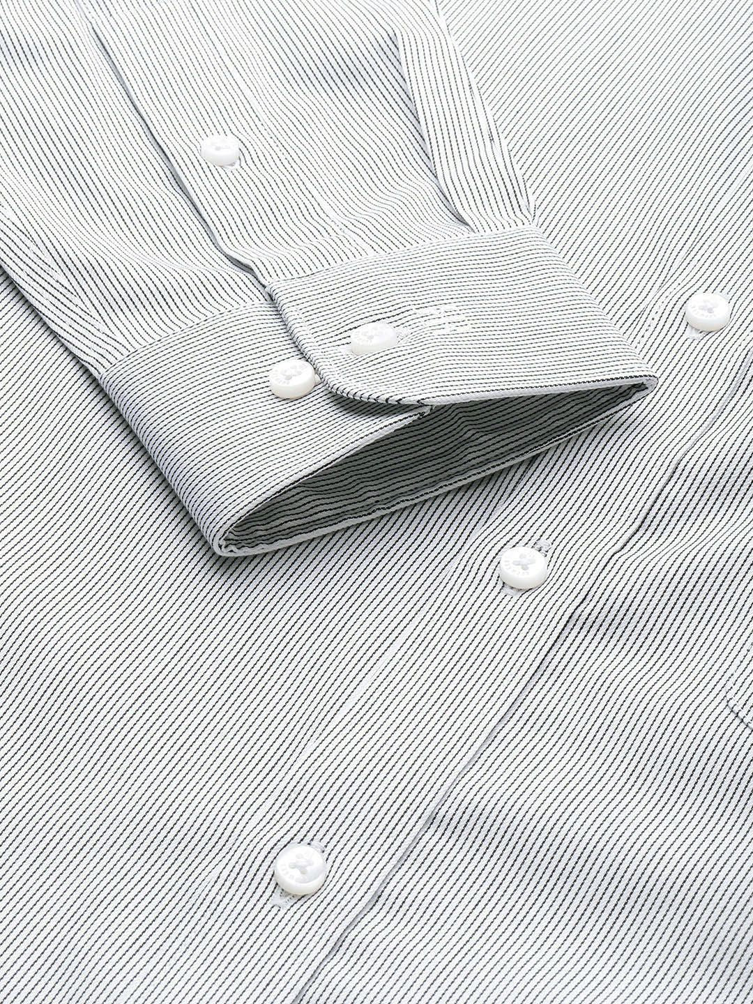 Raymond Self-Striped Slim Fit Pure Cotton Formal Shirt