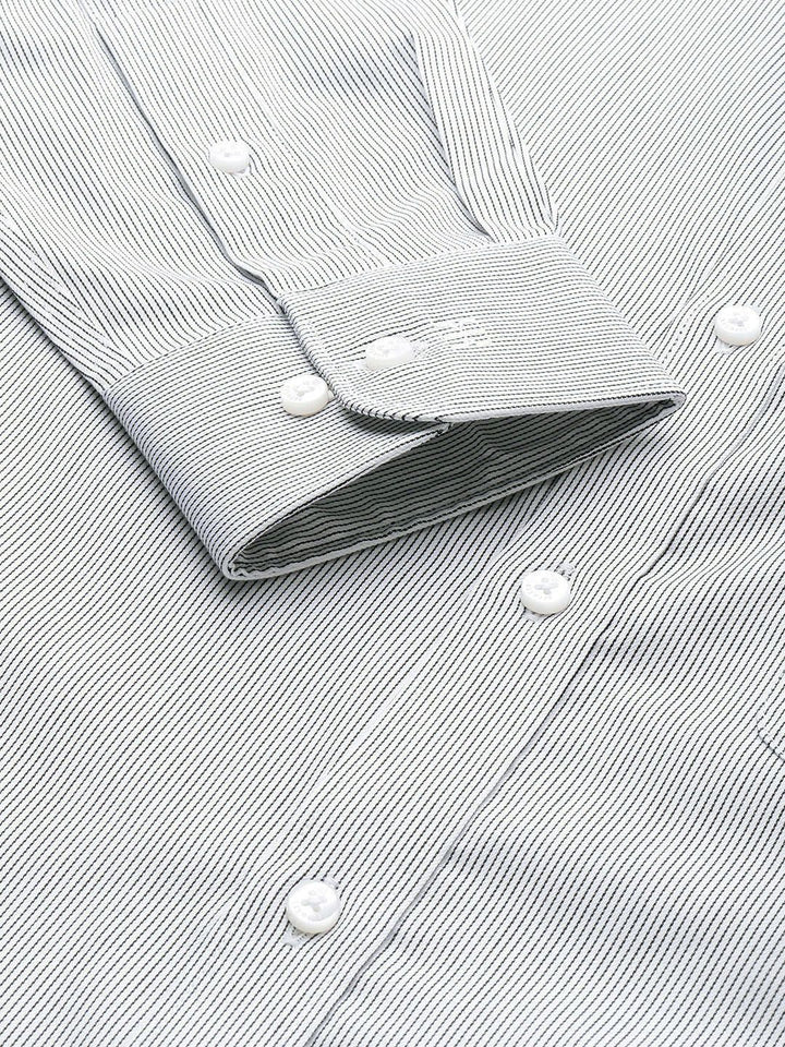 Raymond Self-Striped Slim Fit Pure Cotton Formal Shirt