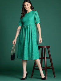 DressBerry Floral Lace Fit & Flare Dress