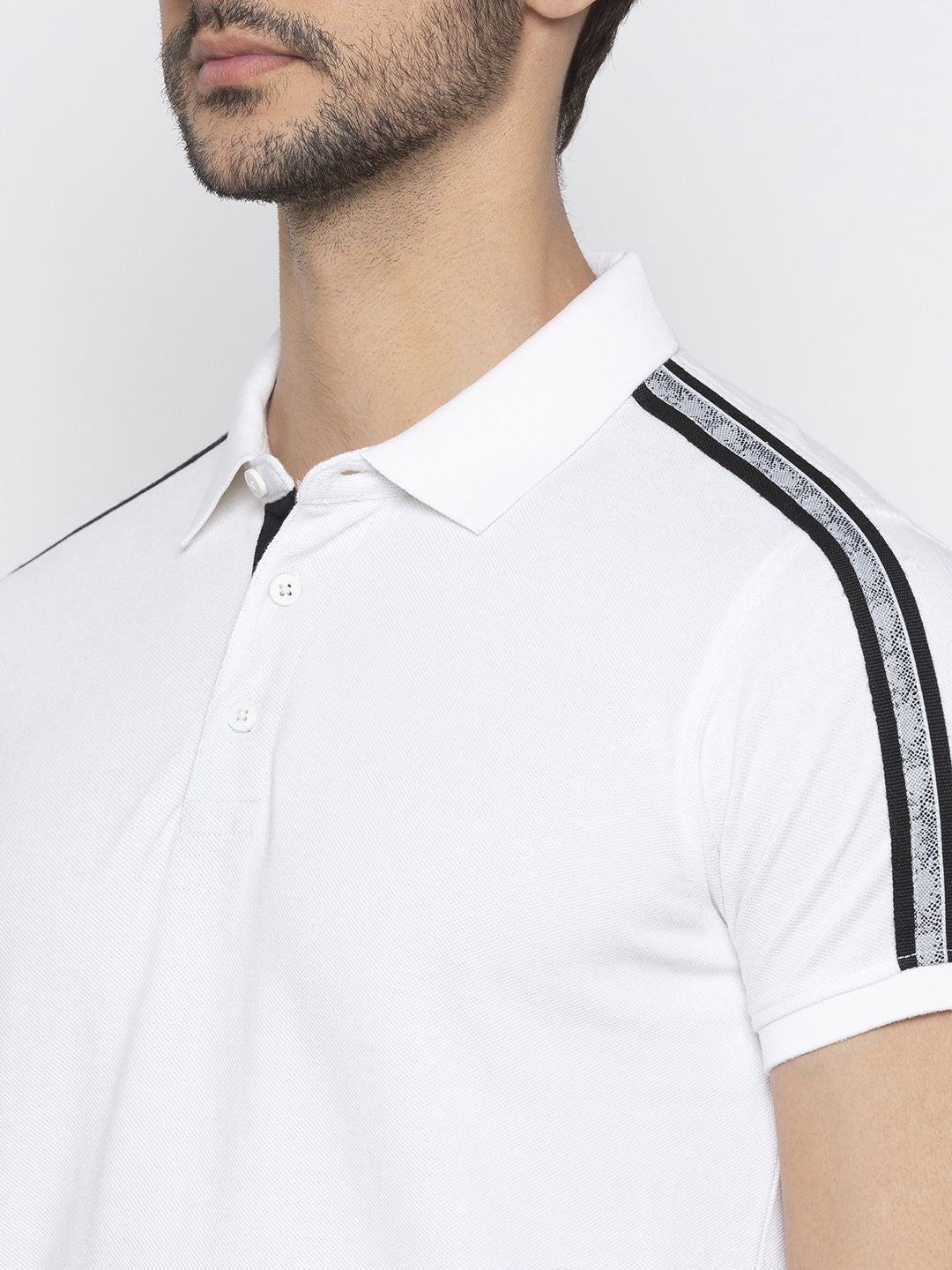 SPYKAR Men White Solid Polo Collar T-shirt
