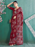 Saree mall Ethnic Motifs Poly Cotton Block Print Sarees