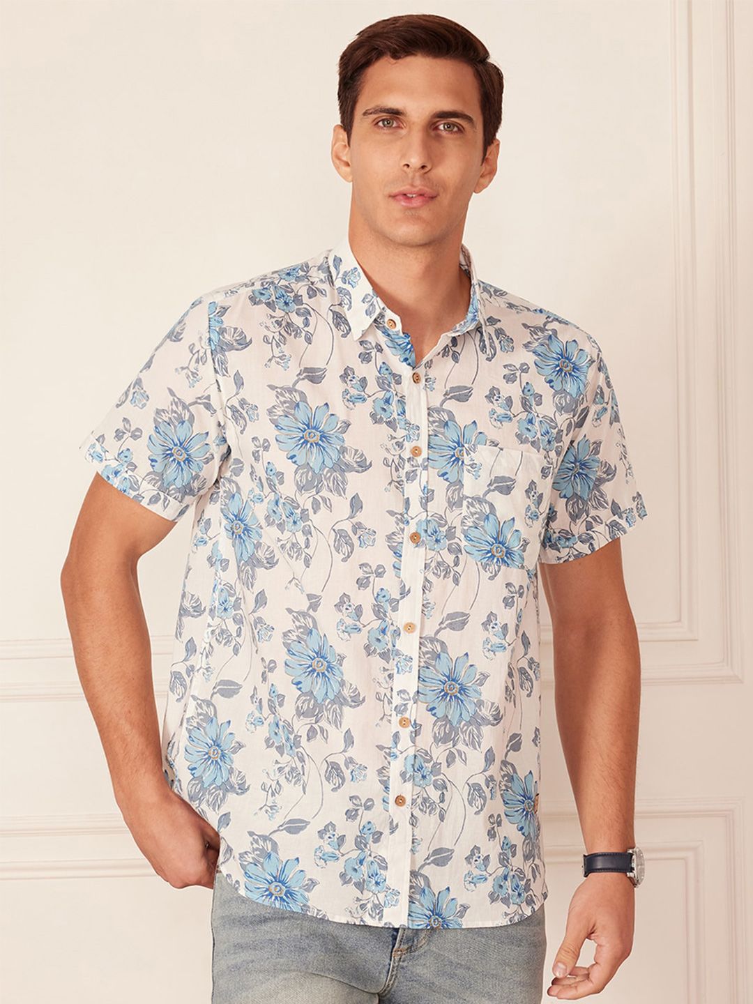 DENNISON Men Smart Block Printed Casual Shirt