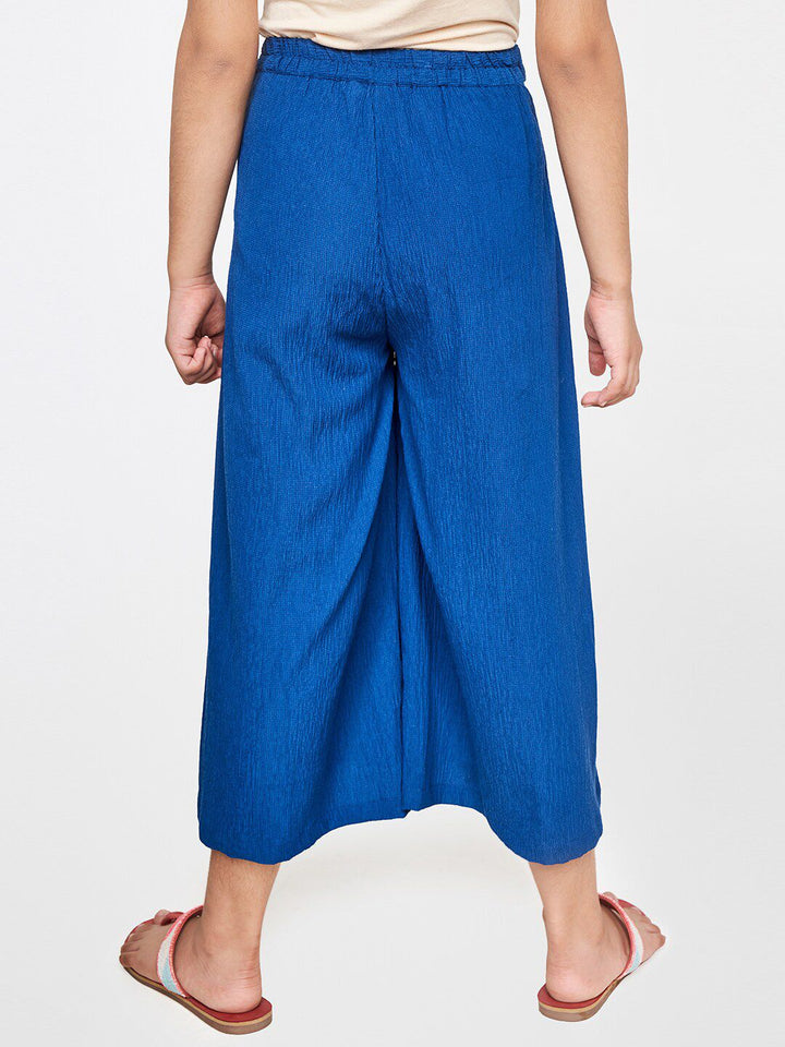 Global Desi Girls Blue Loose Fit Culottes Trousers