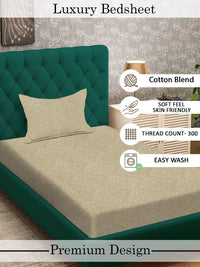 Myntra Elegant Homes Beige Floral 300 TC Single Bedsheet with 1 Pillow Covers