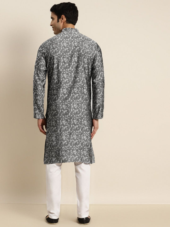 SOJANYA Men Silk Blend Woven Design Kurta