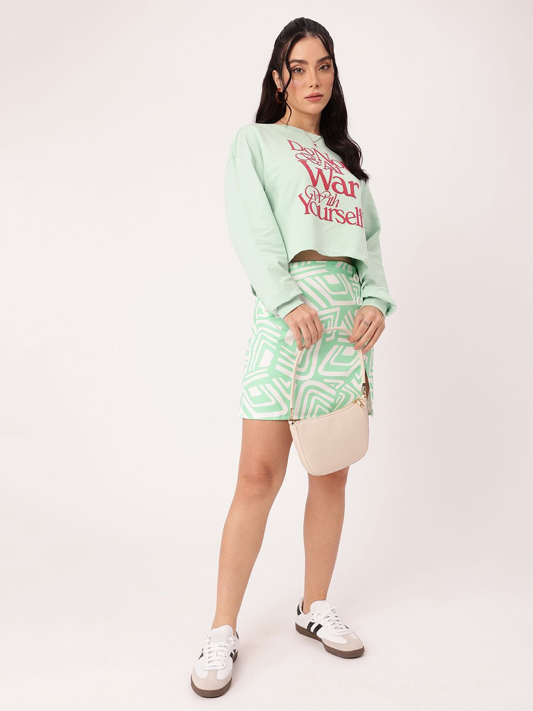 DressBerry Printed Cotton Terry Relaxed Fit Sweatshirts