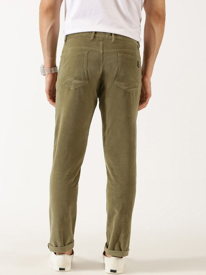 Thomas Scott Men Mid-Rise Regular Fit Corduroy Chinos Trousers